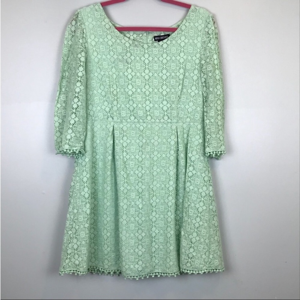 Miss Chievous Mint green 3/4 sleeve lace dress